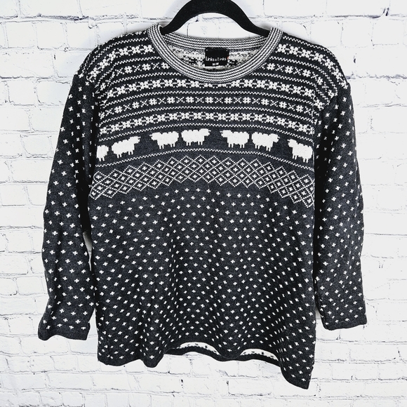 LINKS & LINKS | vintage sheep snow snowflake sweater - Picture 1 of 5